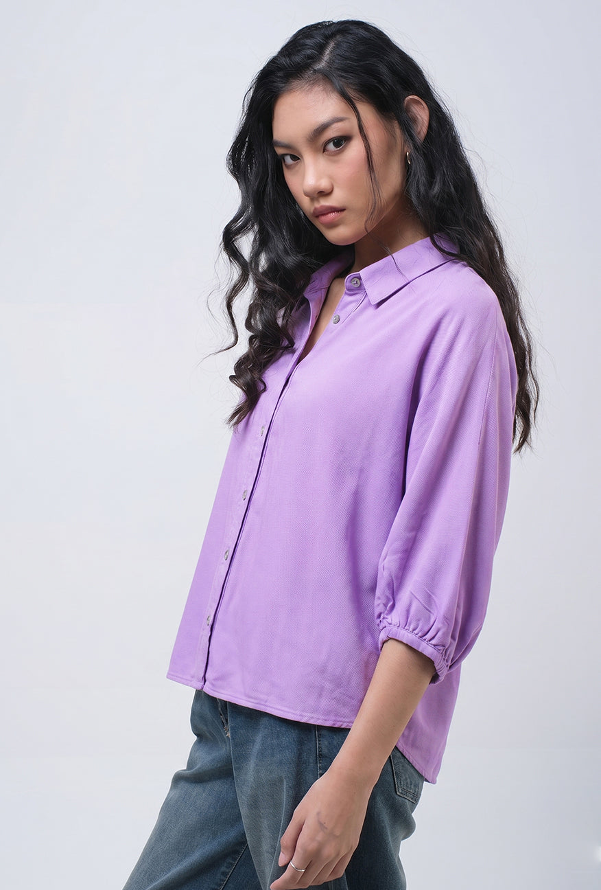 Kemeja Lengan Panjang Shenny Lavender
