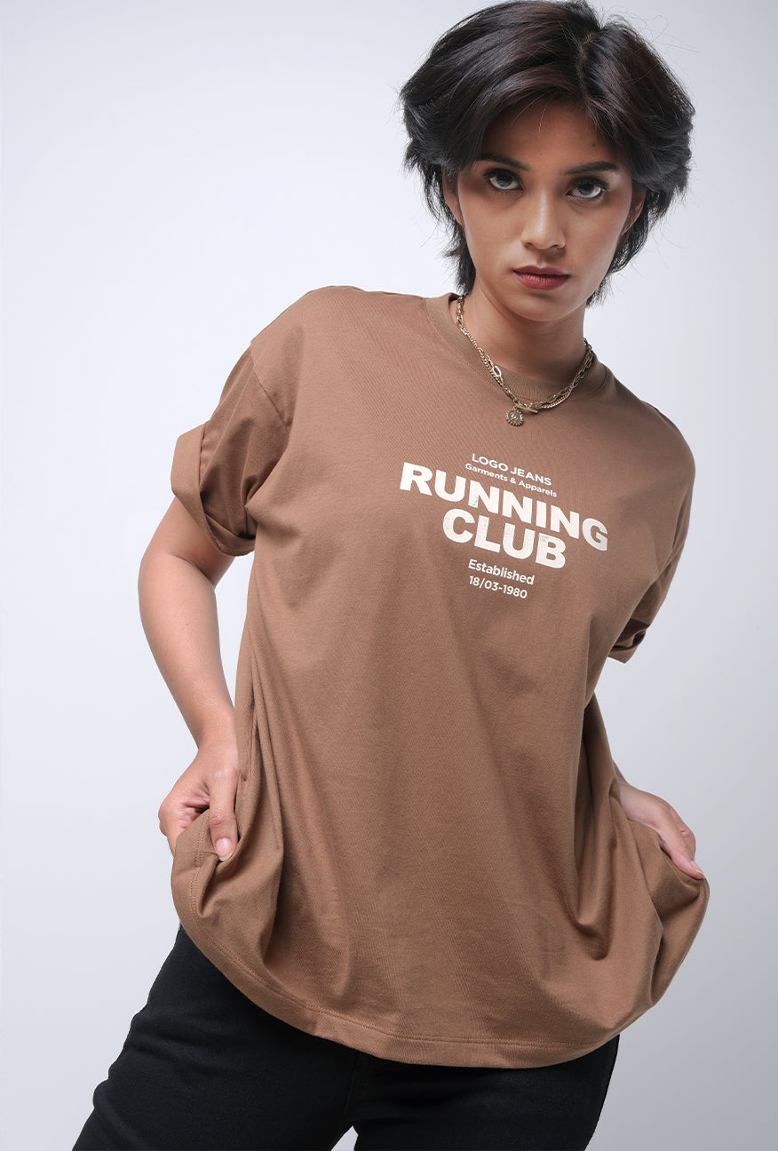 T-Shirt Oversized Lengan Pendek Edrea Brown