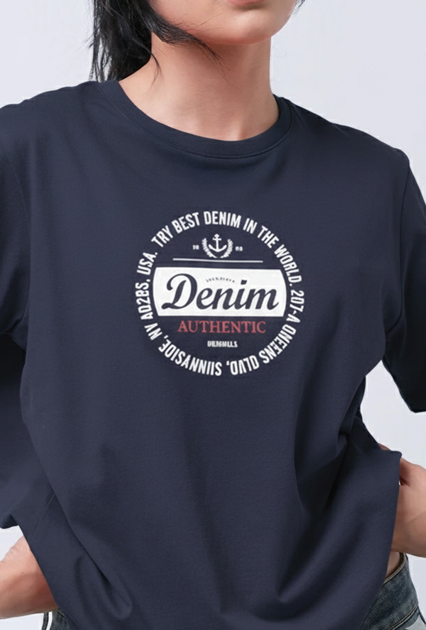 T-Shirt Lengan Pendek Regular Fridia Navy