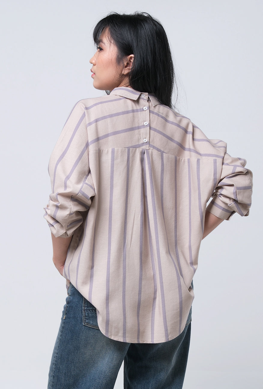 Kemeja Lengan Panjang Caury Khaki Grey