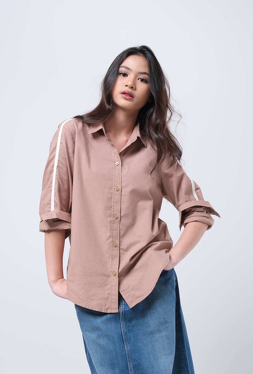 Kemeja Lengan Panjang Iris Brown