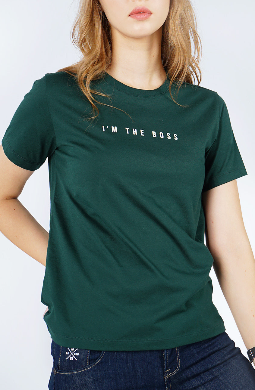 T-Shirt Lengan Pendek Humeera Dark Green