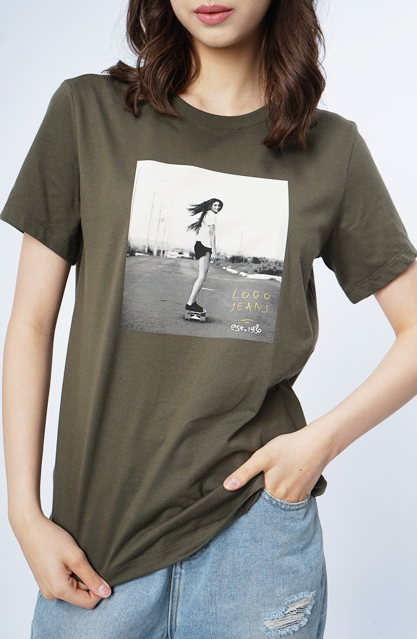 T-Shirt Lengan Pendek Dyra Olive