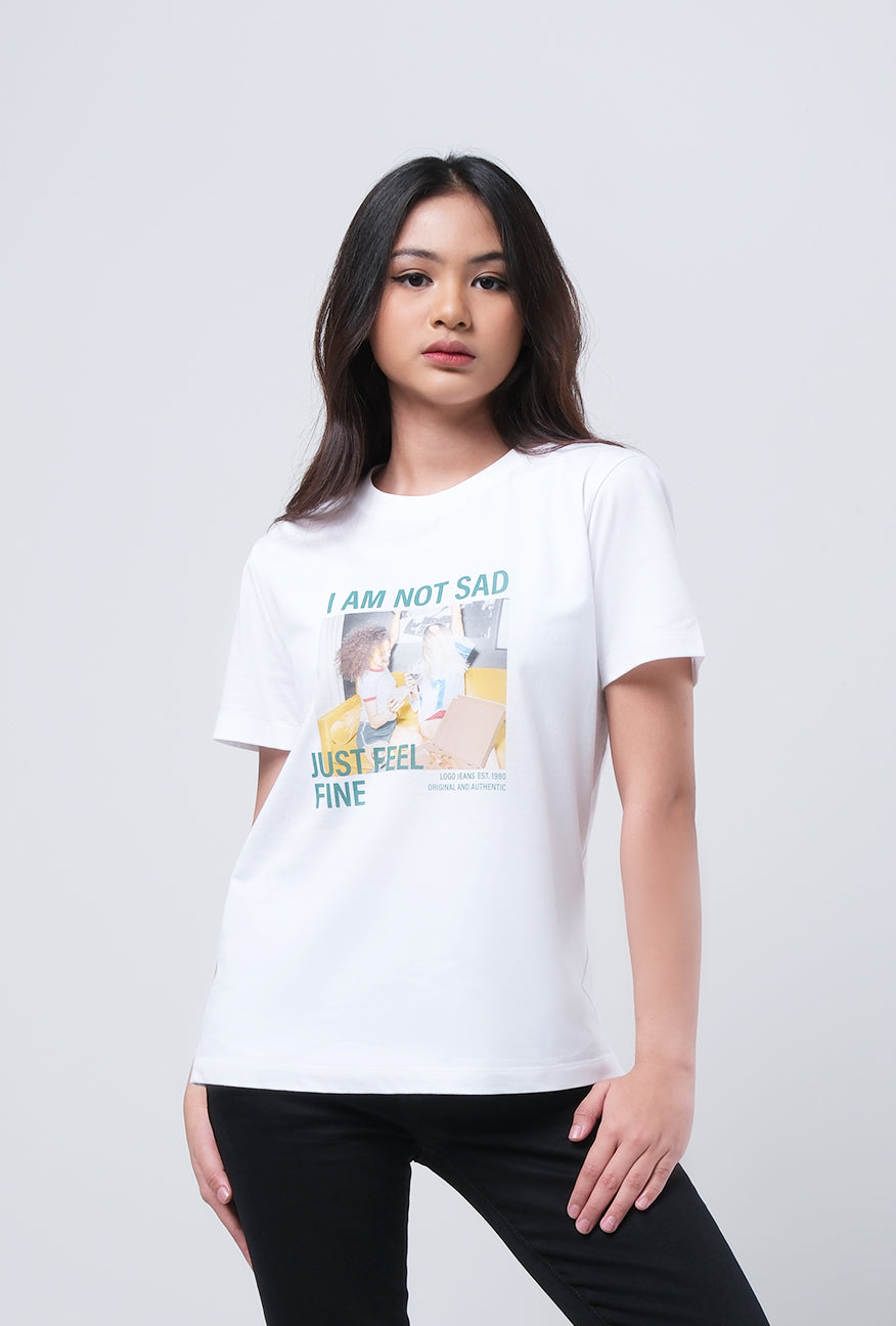 T-Shirt Basic Lengan Pendek Jade Offwhite