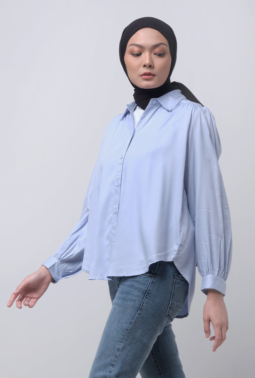 Kemeja Lengan Panjang Serene Light Blue