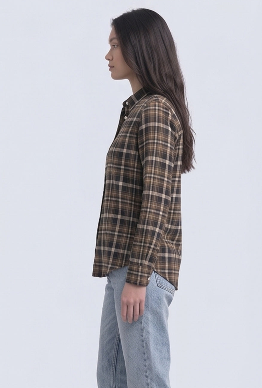Kemeja Flanel Mikayla Black Yellow