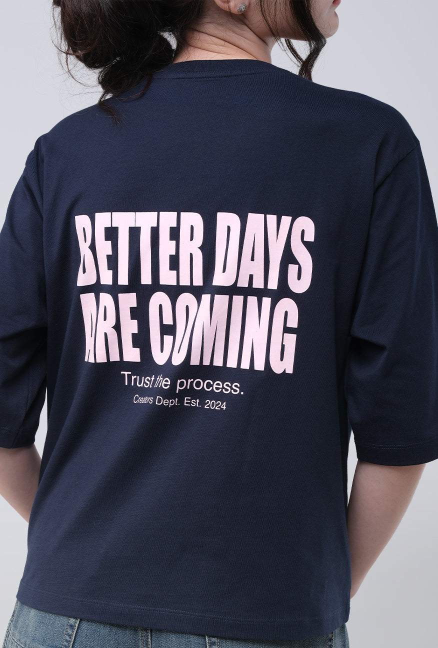 T-Shirt Lengan Pendek Maurine Navy