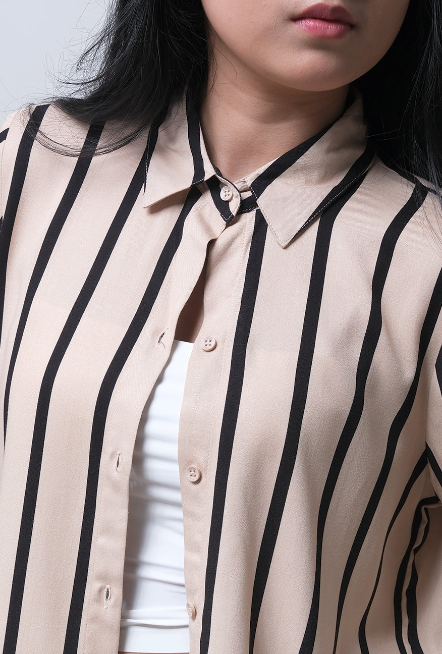Kemeja Lengan Panjang Agatha Khaki Black