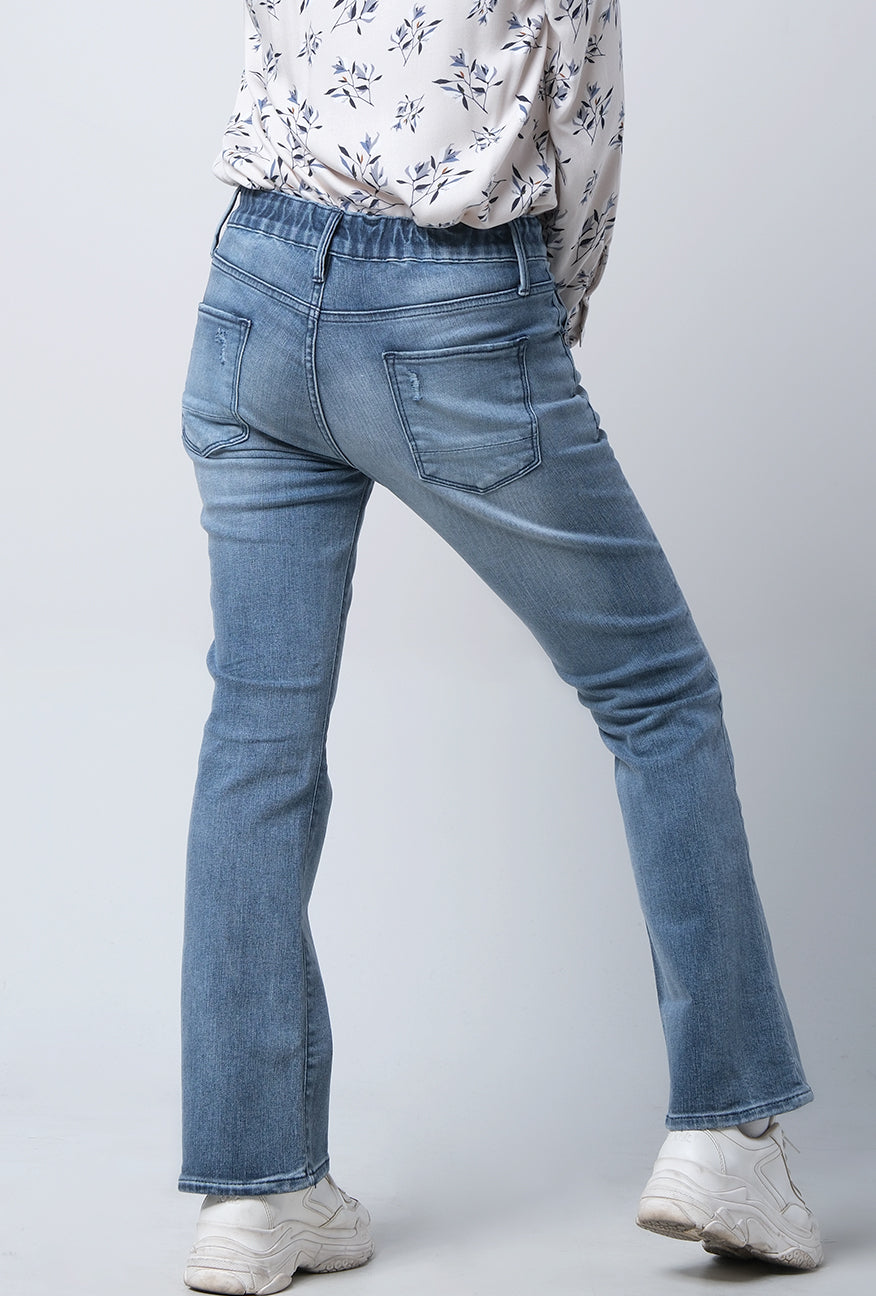 Jeans Bootcut J5 Series Light Blue With Destroy