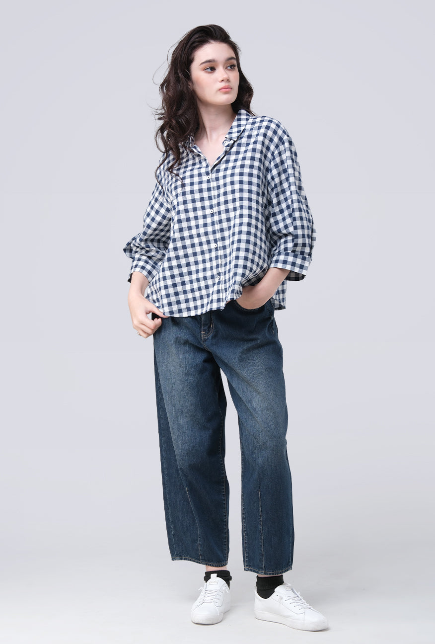 Kemeja Zyala Navy White