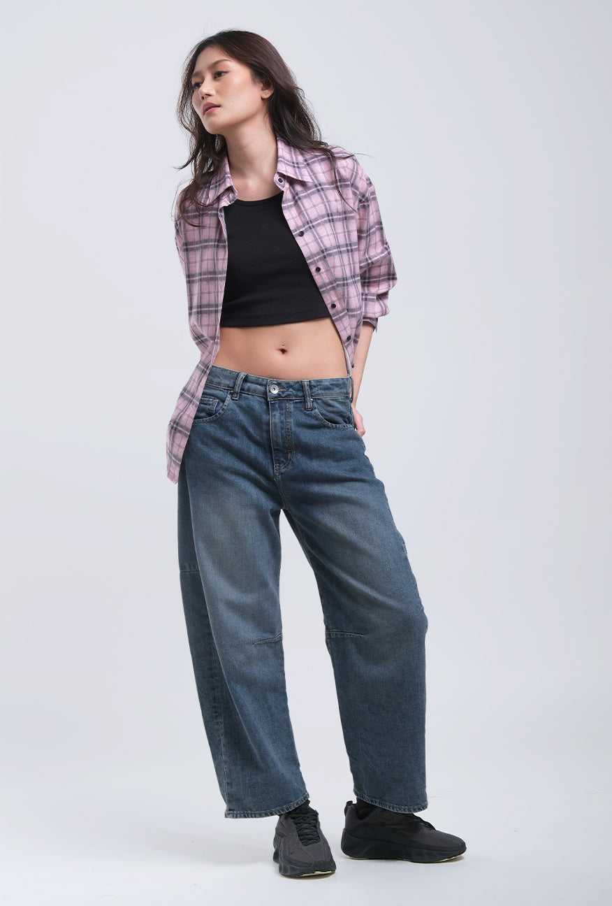 Kemeja Lengan Panjang Alanza 2.0 Pink Black