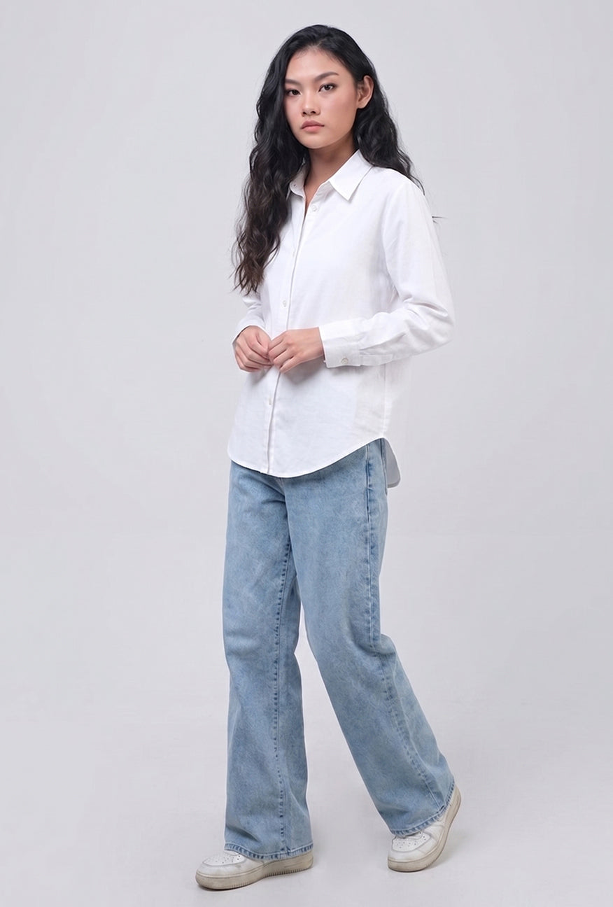Kemeja Lengan Panjang Mellie White