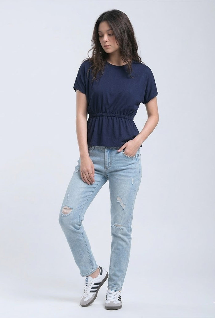 T-Shirt Lengan Pendek Biff Navy