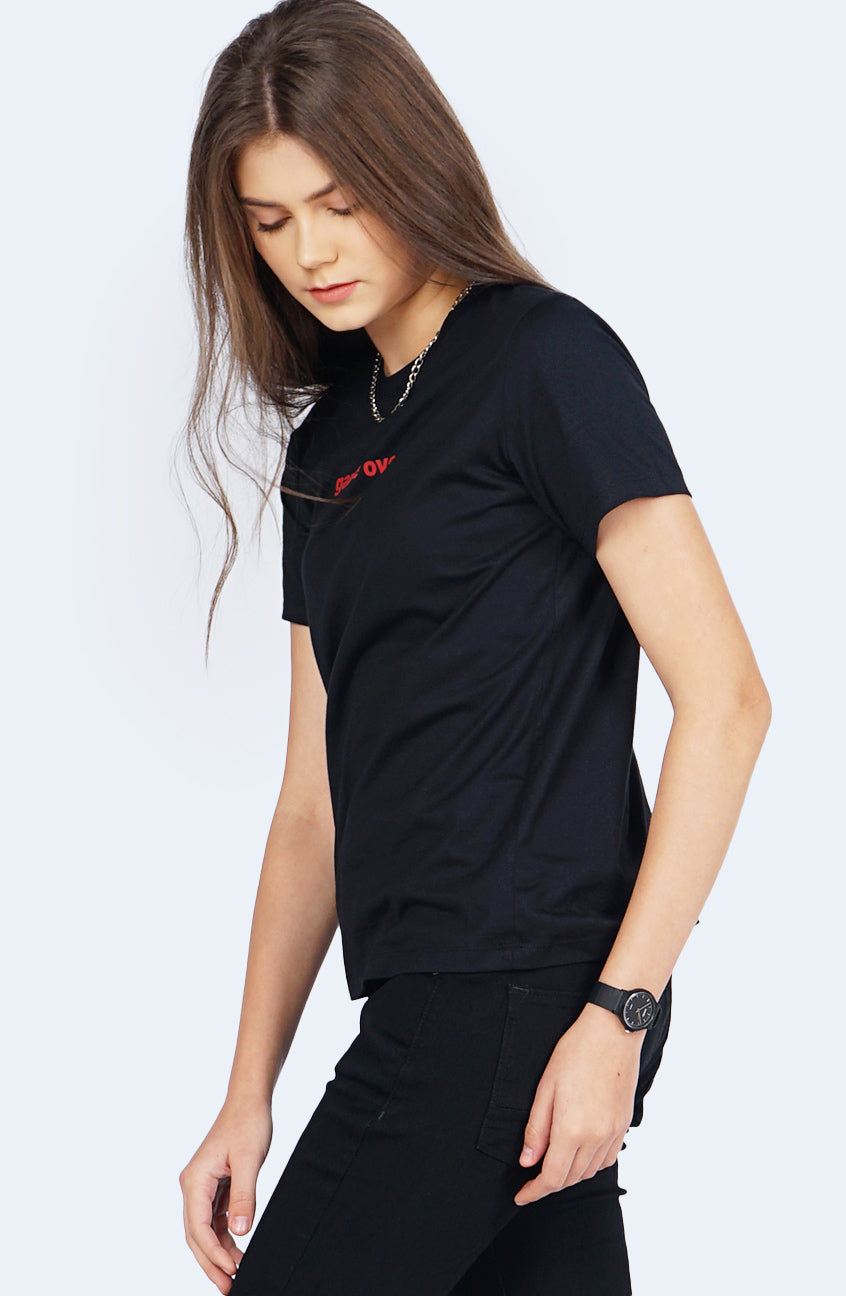 T-Shirt Lengan Pendek Queensha Black