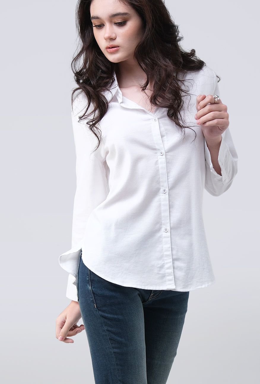 Kemeja Lengan Panjang Mellie White