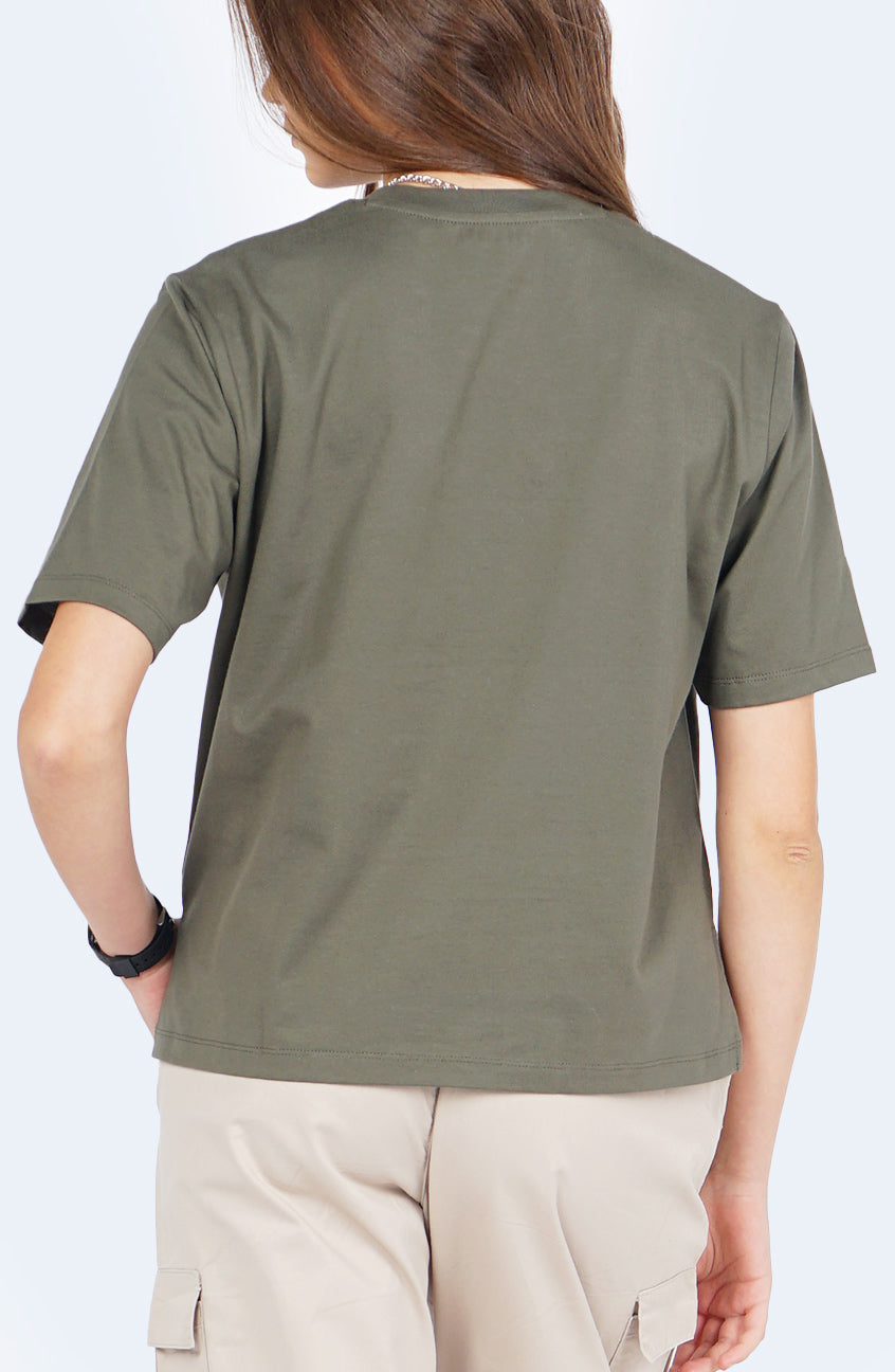 T-Shirt Lengan Pendek Diandra Olive Regular