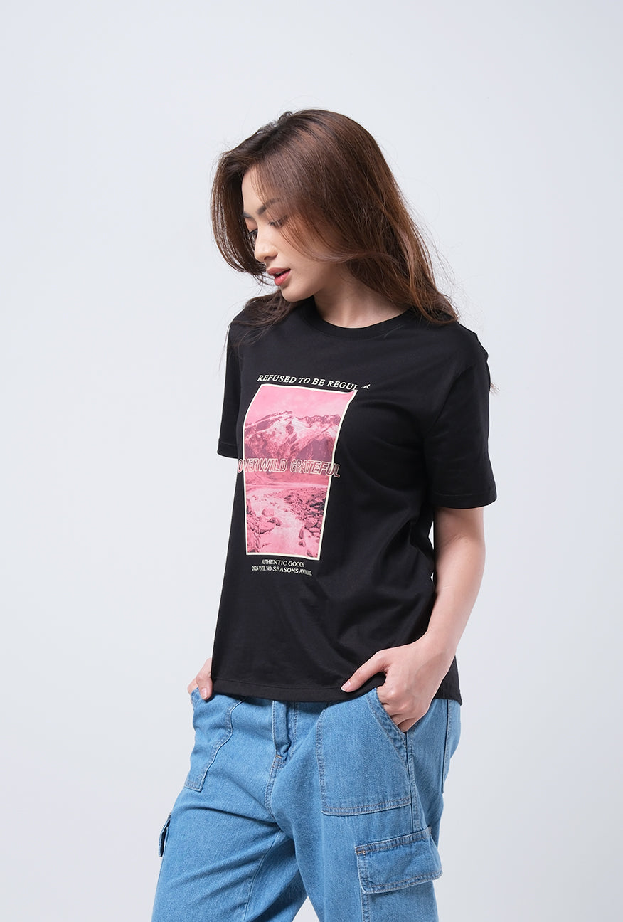 T-Shirt Basic Lengan Pendek Madelyn Black
