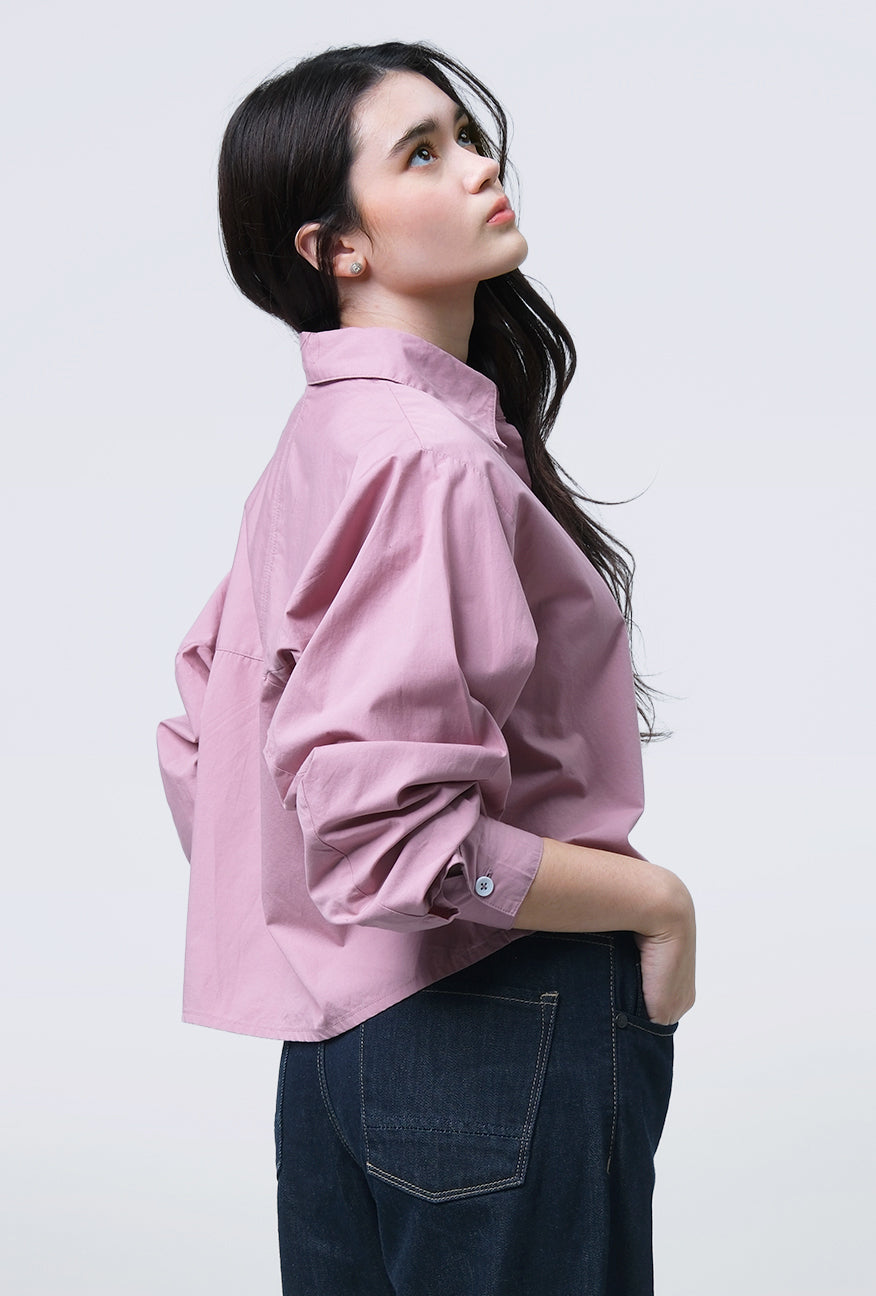 Kemeja Lengan Panjang Selra Pink Exclusive Online