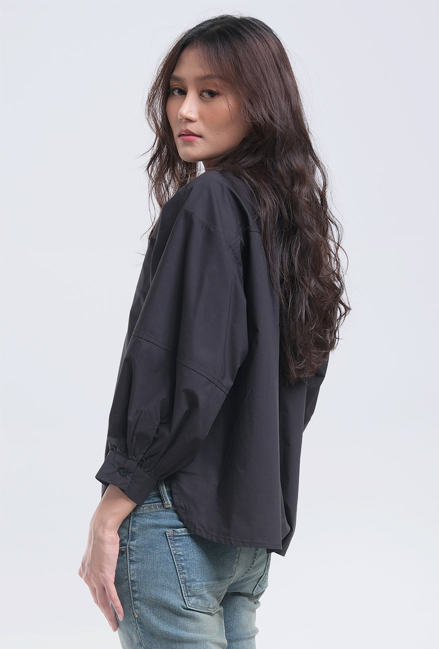 Kemeja Lengan Panjang Fazila Black