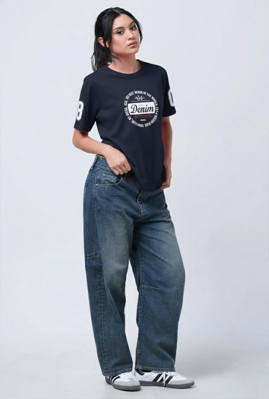 T-Shirt Lengan Pendek Regular Fridia Navy