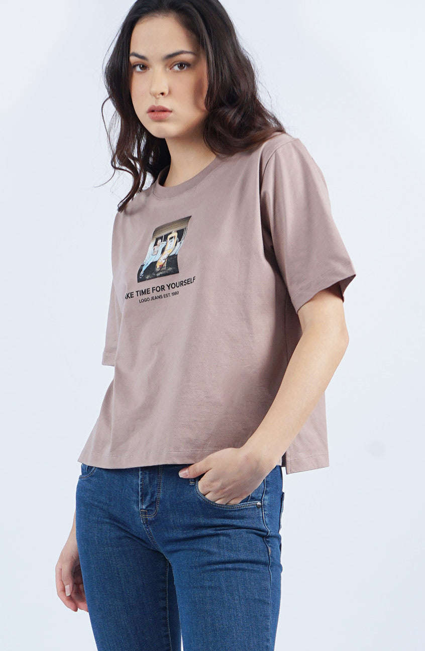 T-Shirt Lengan Pendek Calandra Brown