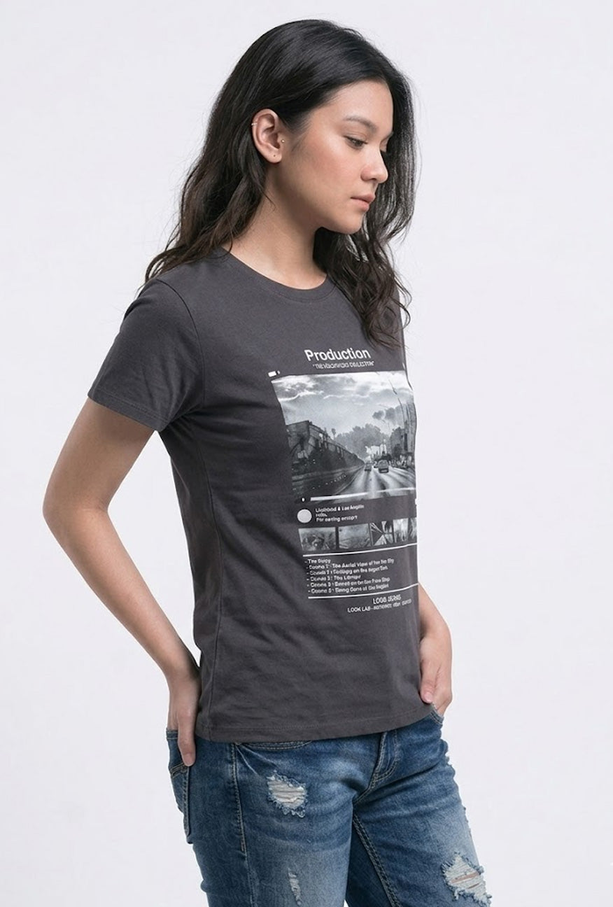 T-Shirt Lengan Pendek Story Dark Grey