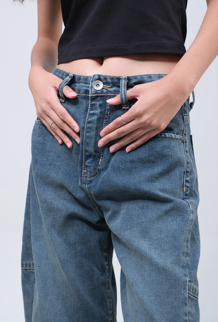 Jeans Barrel Sora Medium Blue