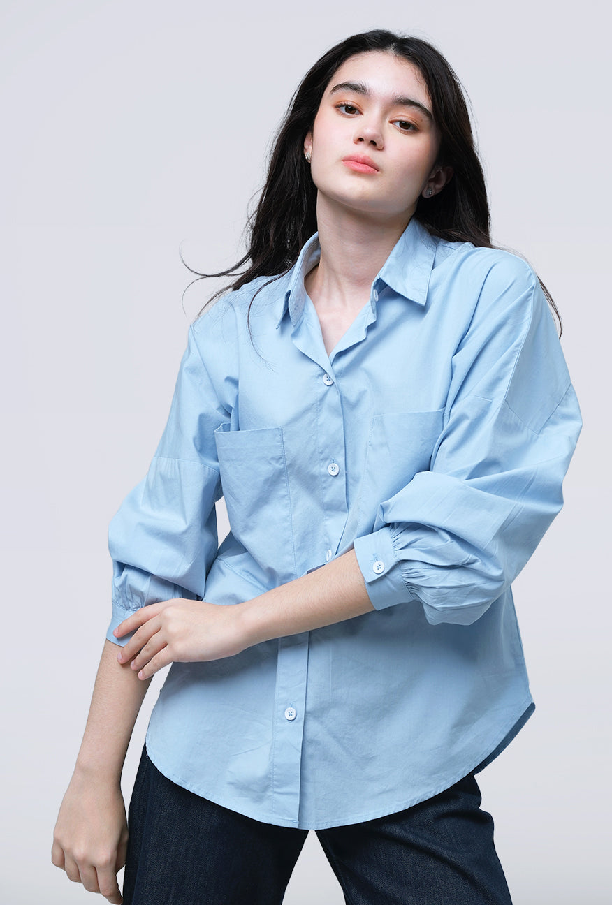Kemeja Belqa Light Blue Exclusive Online
