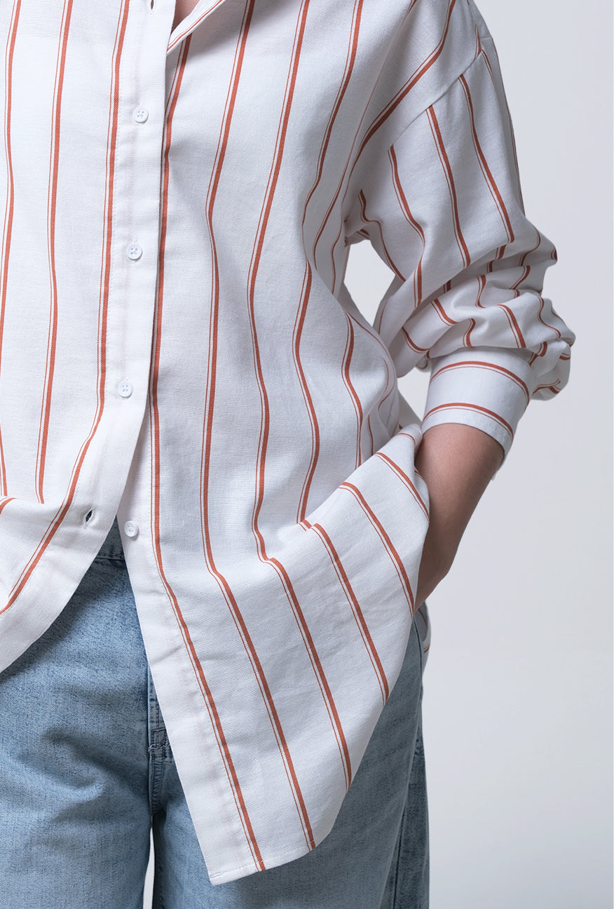T-Shirt Lengan Panjang Chelmira Offwhite Brown