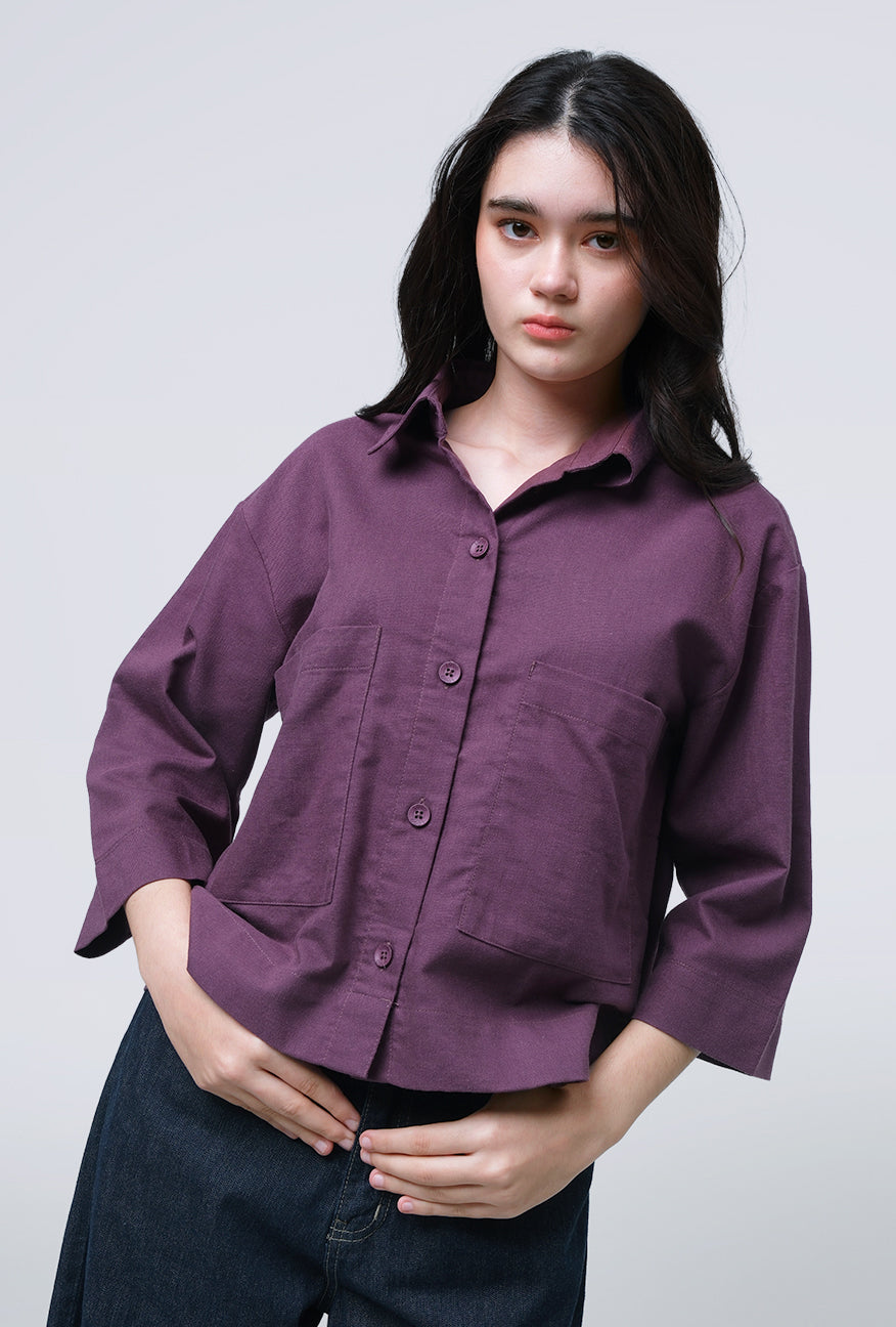 Kemeja Loginza Burgundy Exclusive Online