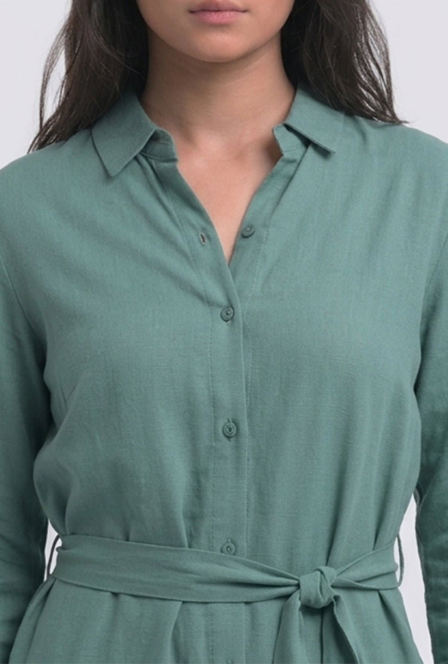 Dress Lengan Panjang Prisy Dusty Green