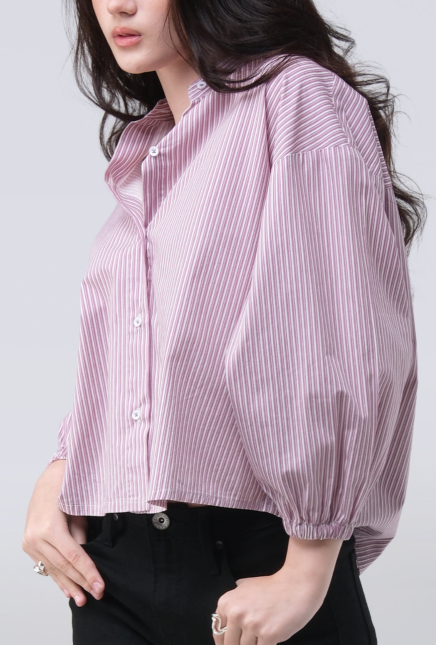 Kemeja Caelina Purple White
