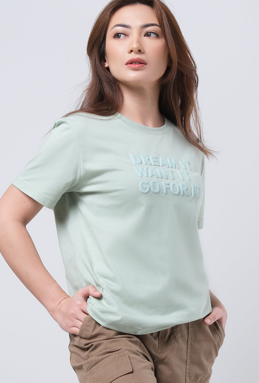 T-Shirt Basic Lengan Pendek Brielle Light Green