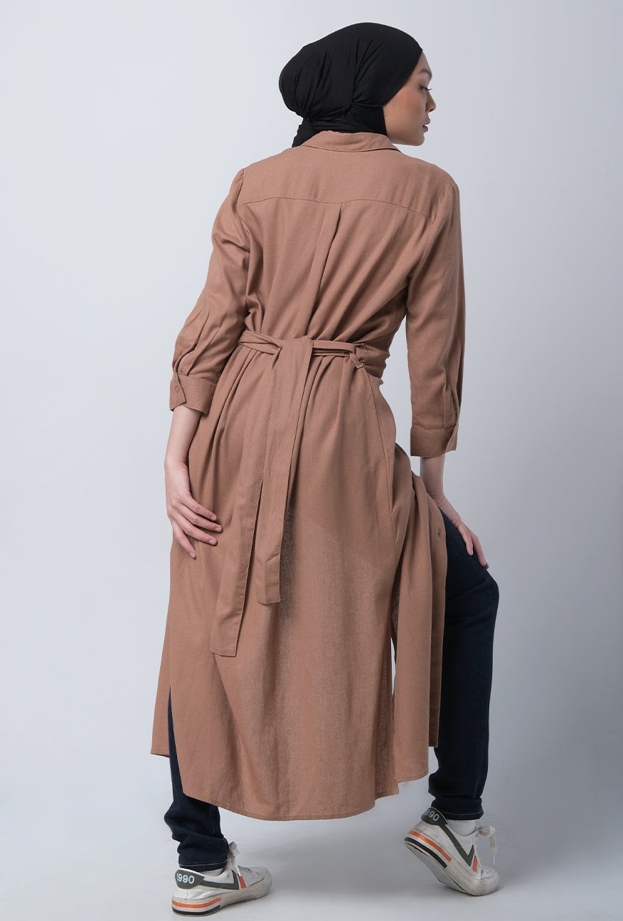 Dress Lengan Panjang Prisy Brown