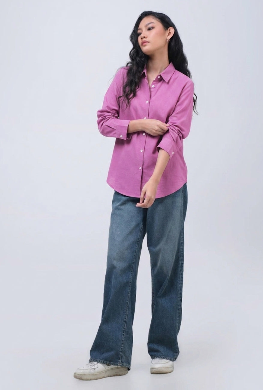 Kemeja Lengan Panjang Mellie Orchid Purple