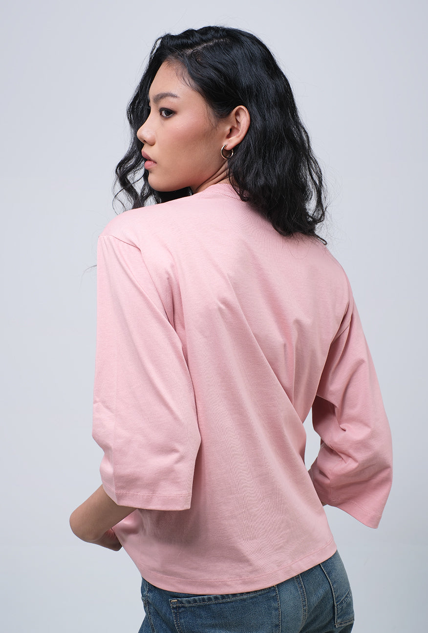 T-Shirt Lengan Panjang Malka Pink