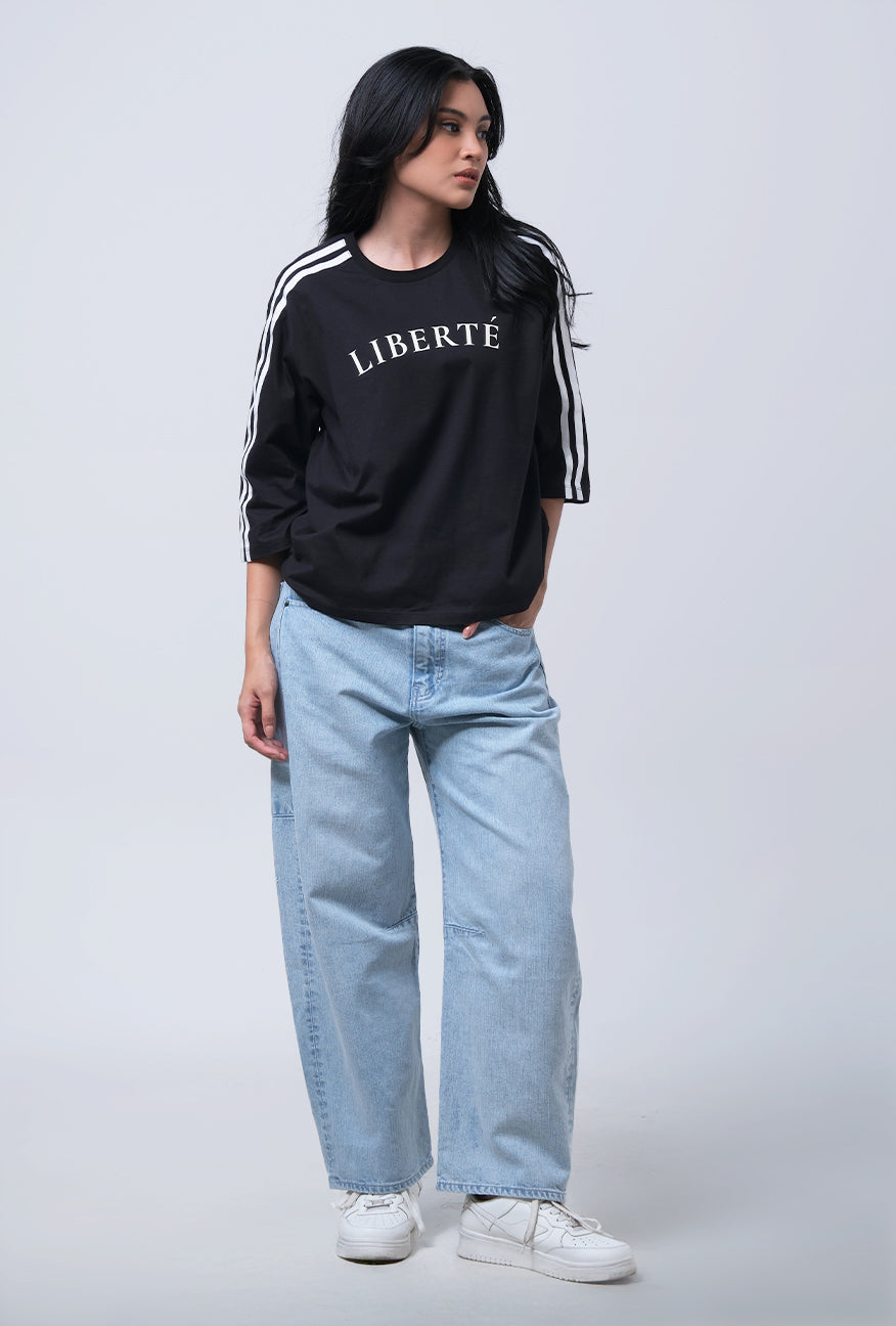 T-Shirt Lengan Panjang Leonora Black