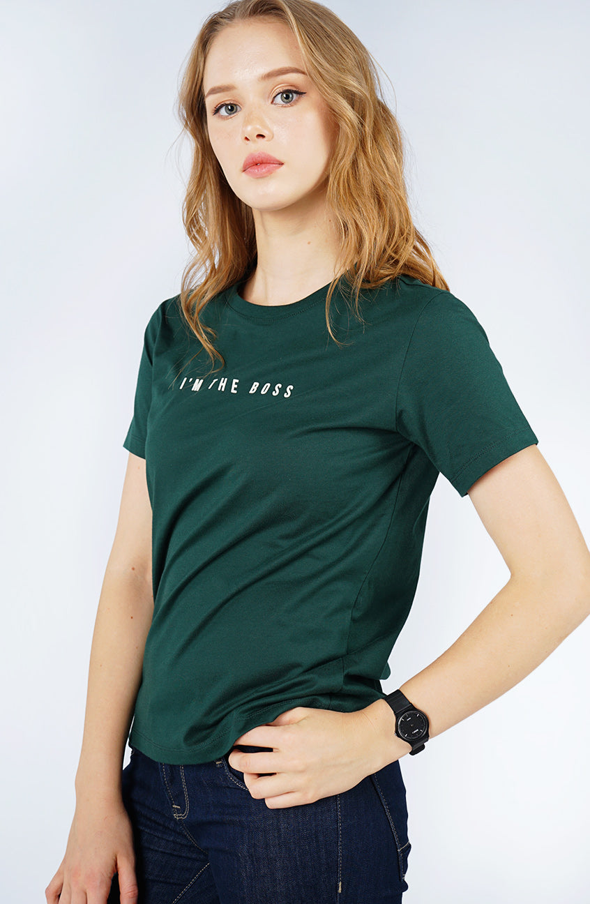 T-Shirt Lengan Pendek Humeera Dark Green