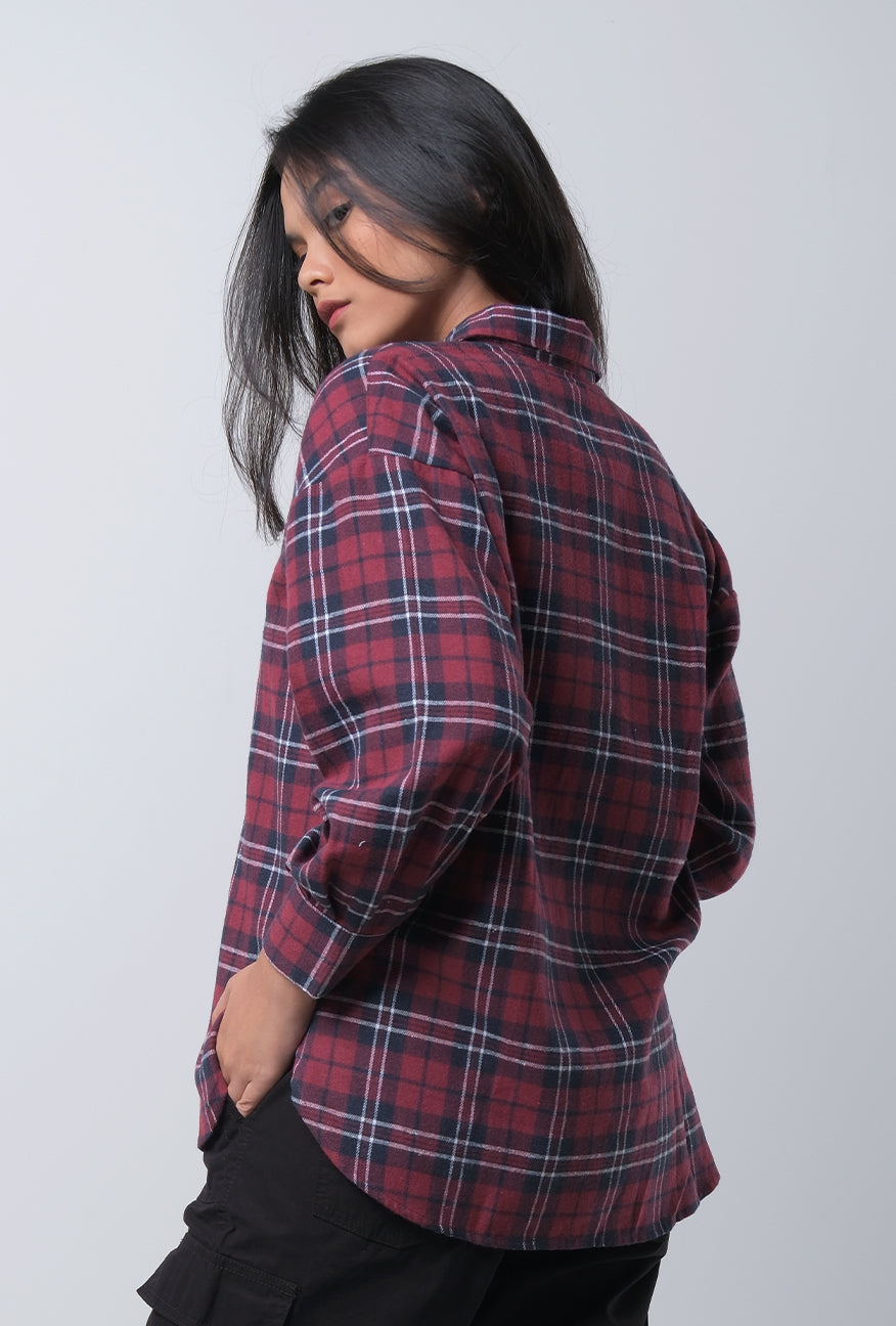 Kemeja Flanel Lanira Red Navy