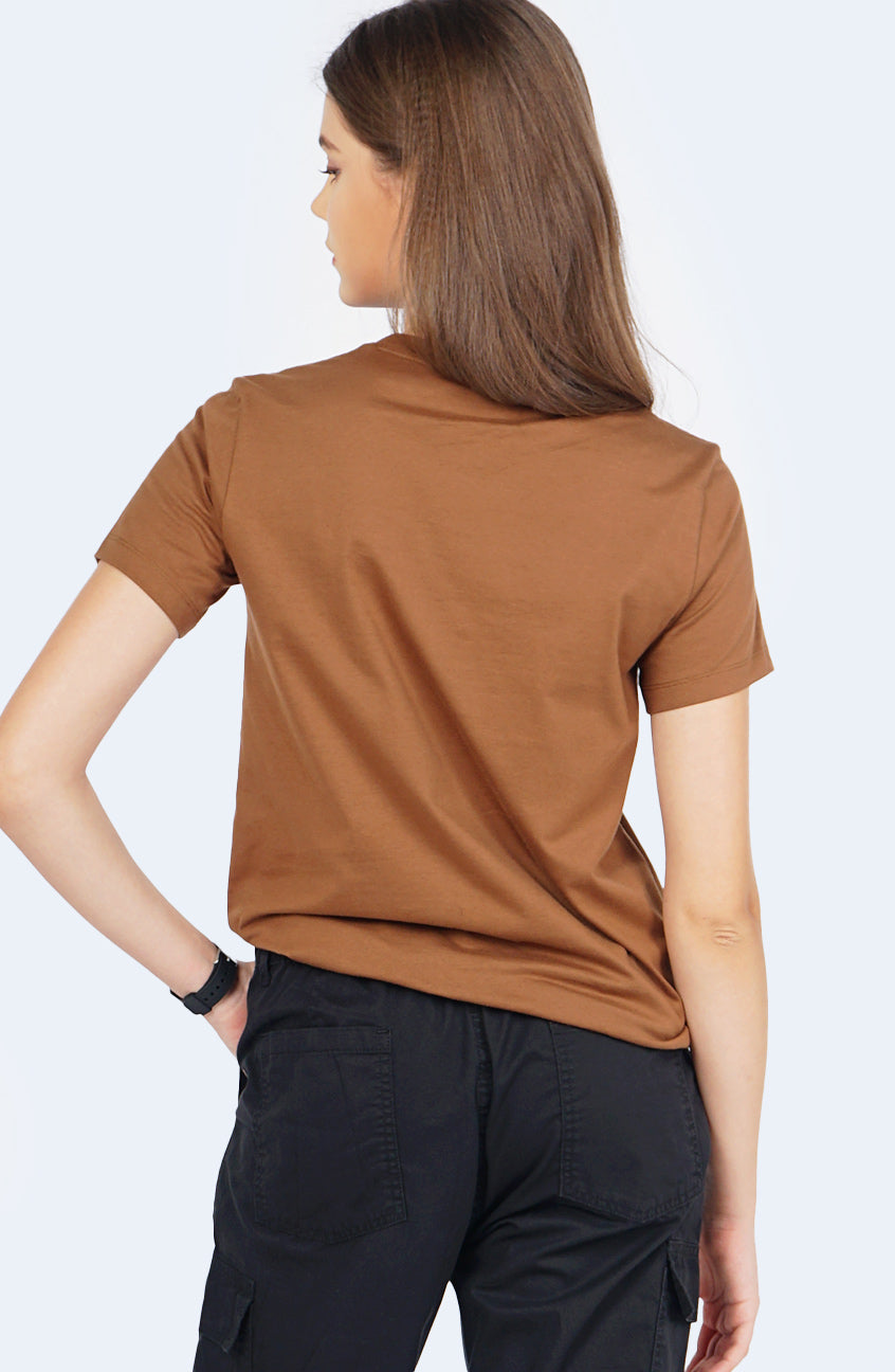 T-Shirt Basic Lengan Pendek Rosalind Brown