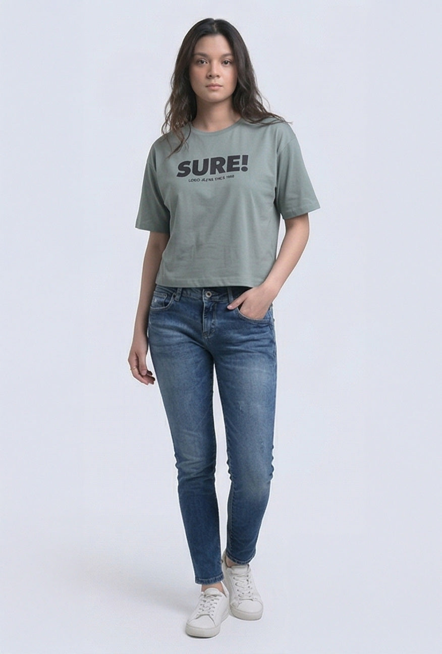 T-Shirt Lengan Pendek Talia Dusty Green