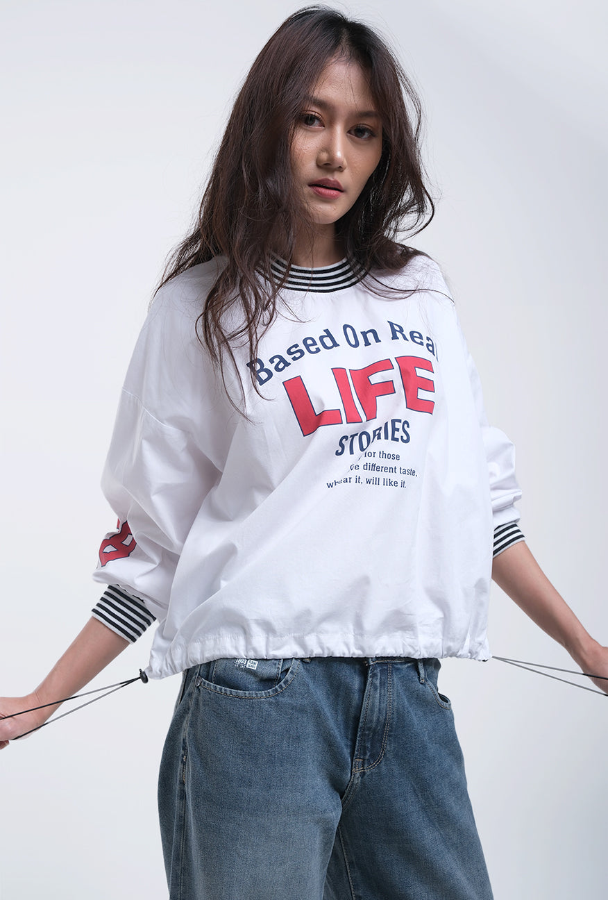 Blouse Lengan Panjang Cevarla White