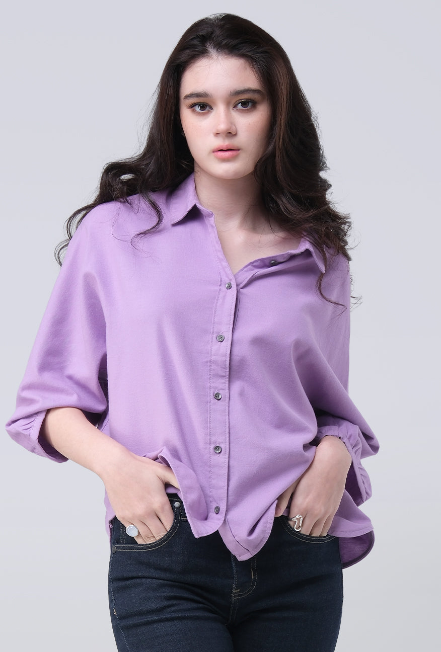 Kemeja Lengan Panjang Shenny Lavender