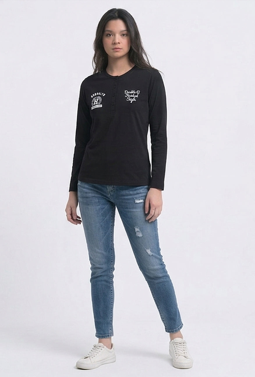 T-Shirt Lengan Panjang Mesh Black