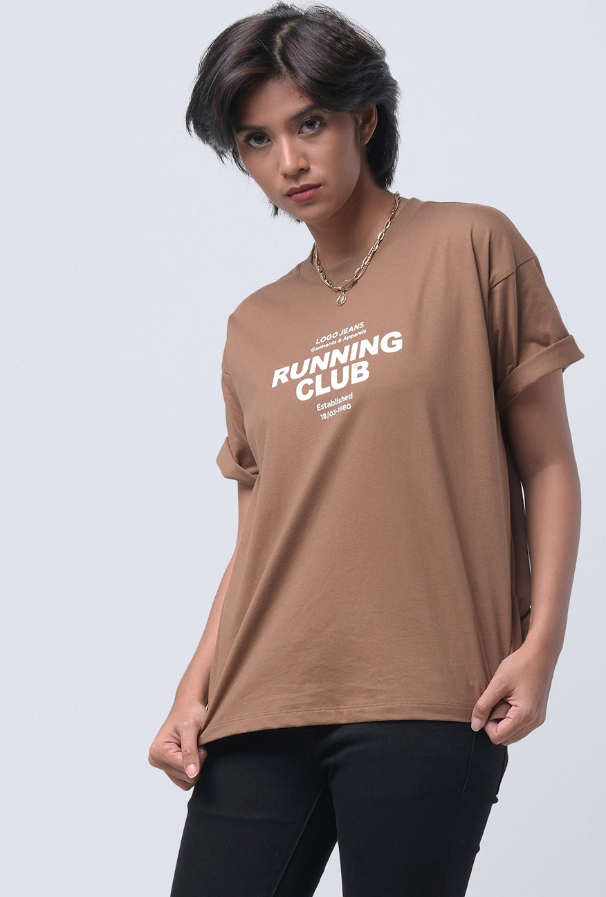 T-Shirt Oversized Lengan Pendek Edrea Brown