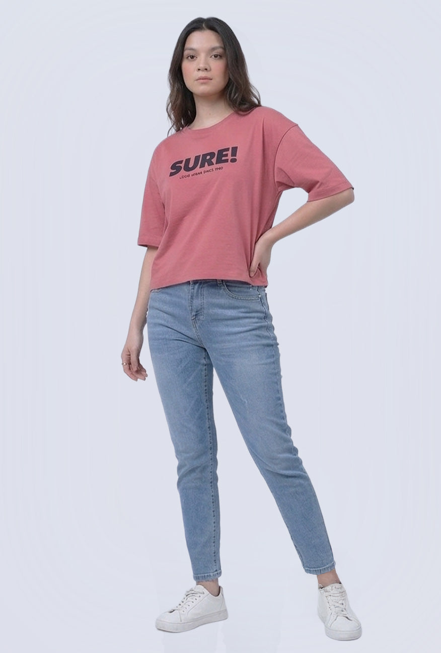 T-Shirt Lengan Pendek Talia Mineral Red Pink