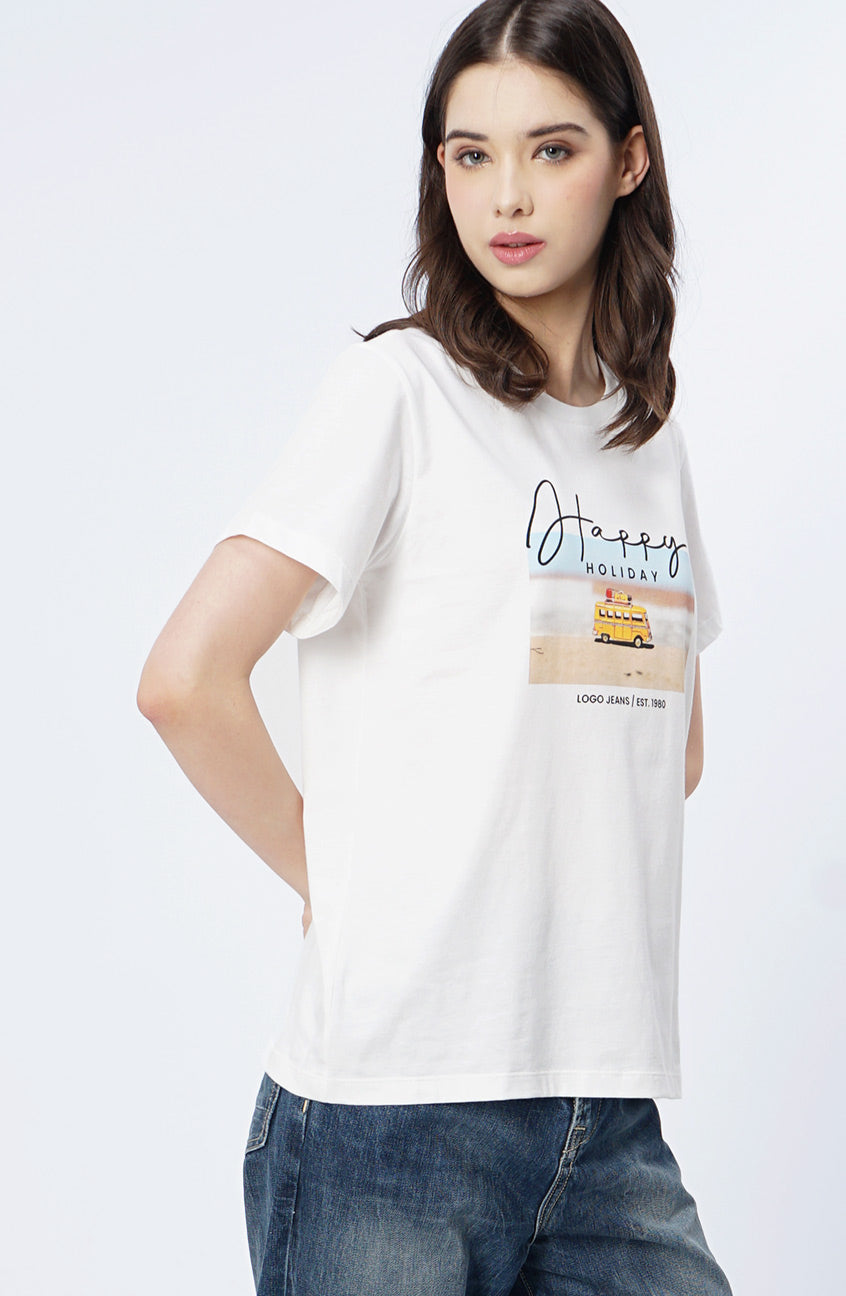 T-Shirt Lengan Pendek Beril Offwhite