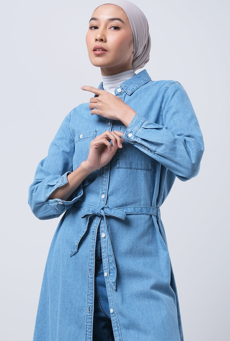 Dress Denim Lingga Medium Blue
