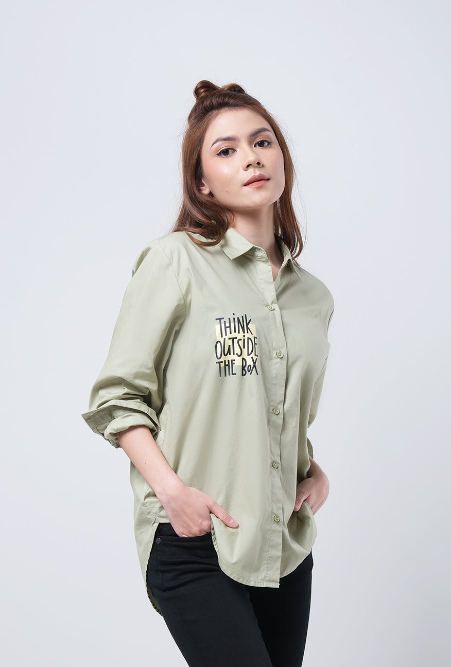 Kemeja Lengan Panjang Yoliv Sage Green