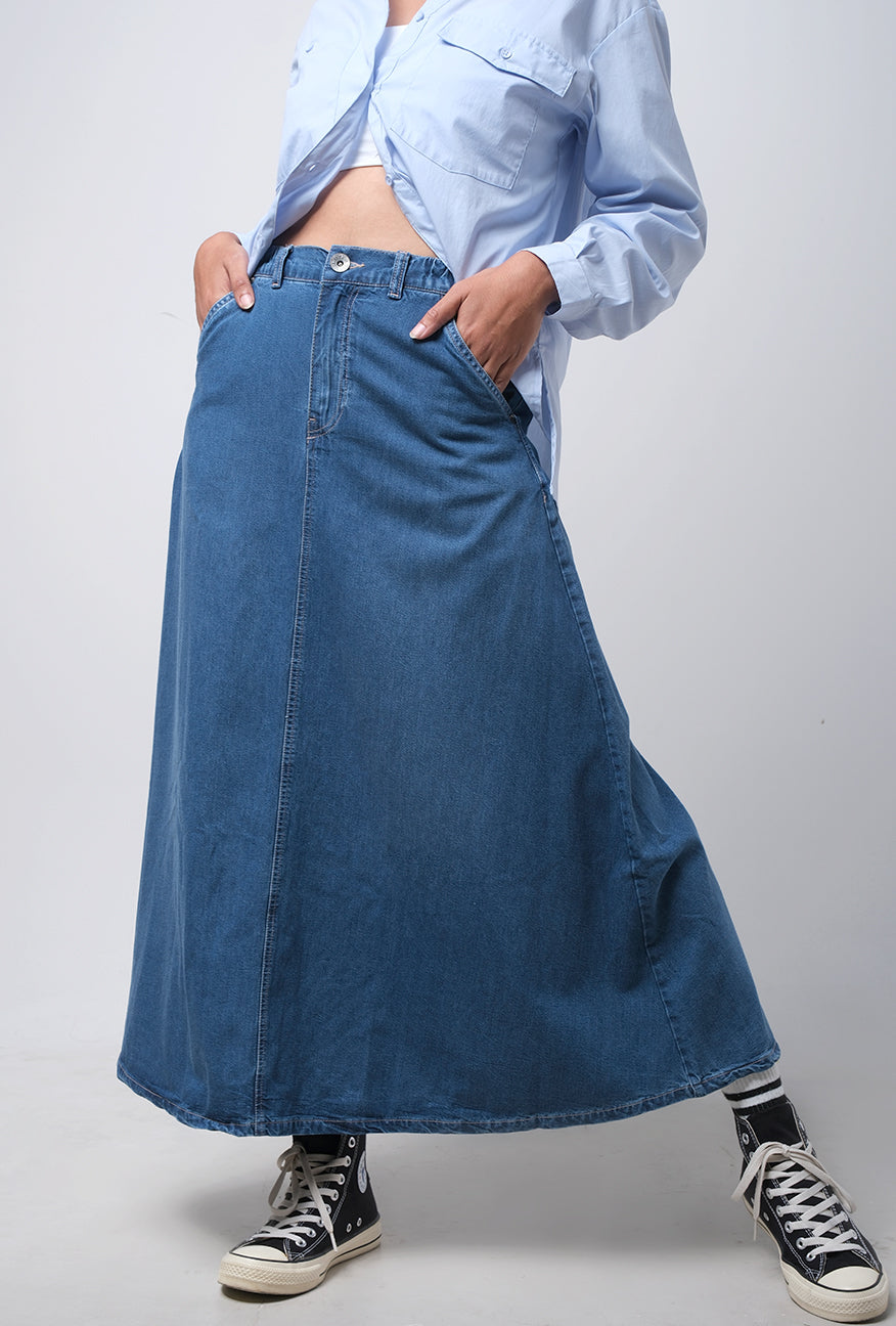 Denim Skirt Grace Medium Blue